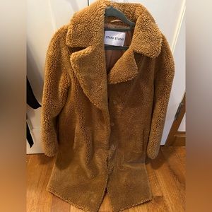 Stand studio Camille cocoon teddy jacket in brown